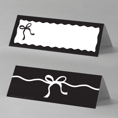 Black and White Bow Placecards (Pack of 8)