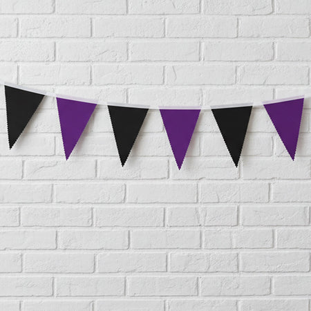 Black & Purple Halloween Fabric Bunting - 8m
