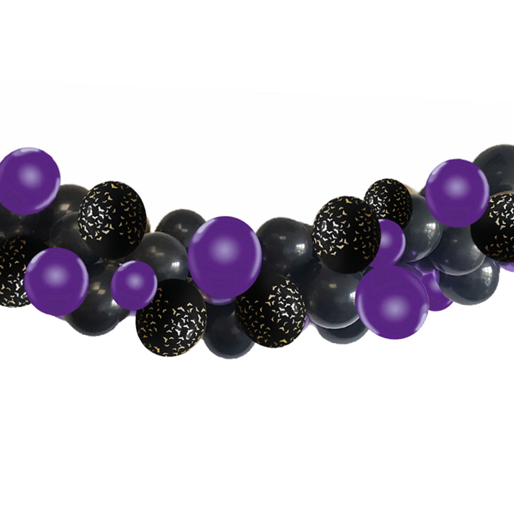 Black, Purple & Gold Bat Balloon Arch DIY Kit - 2.5m