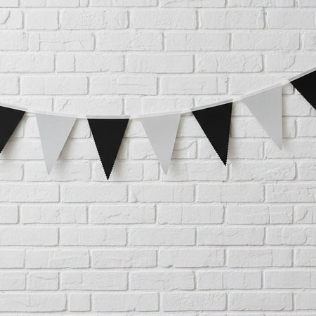 Black & Silver Fabric Bunting - 8m
