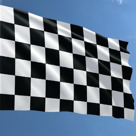 Black & White Checkered Fabric Flag - 5ft x 3ft