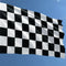 Black & White Checkered Fabric Flag - 5ft x 3ft