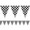Black and White Checkered Flag Plastic Bunting - 3.66m