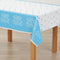 Blue Hearts Baby Shower Rectangular Plastic Tablecloth - 2.1m