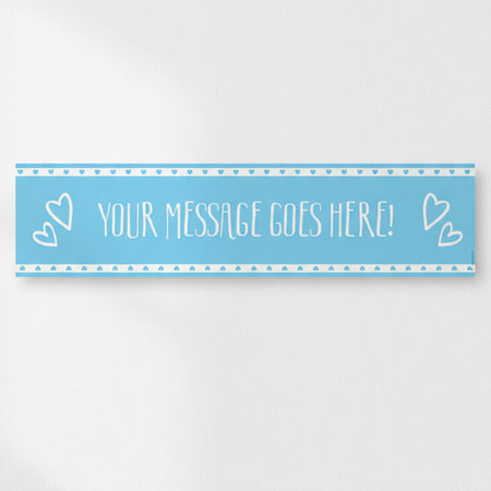 Blue Hearts Personalised Banner - 1.2m