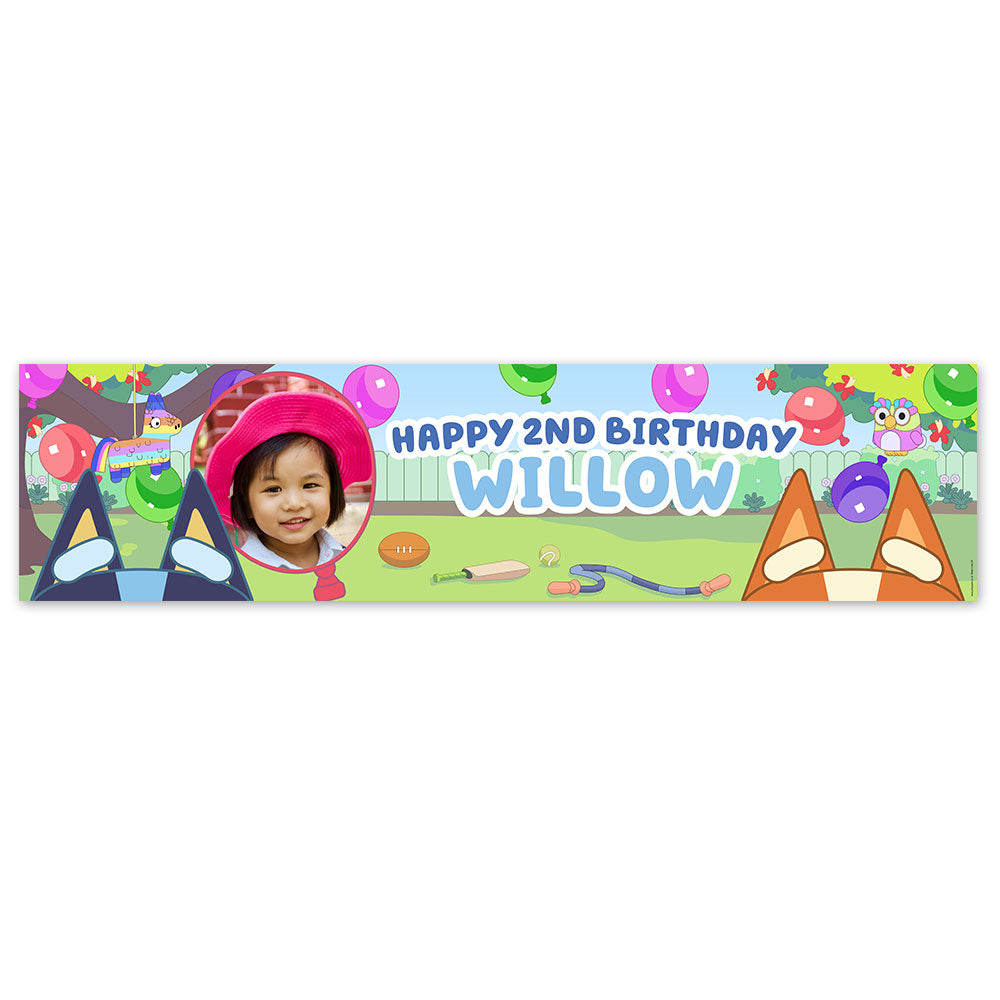 Blue Dog Personalised Photo Banner - 120cm x 30cm