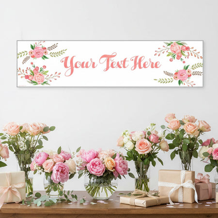 Boho Flowers Personalised Banner - 1.2m