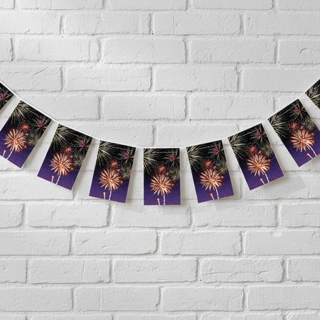 Bonfire Night Fireworks Paper Flag Bunting - 2.4m