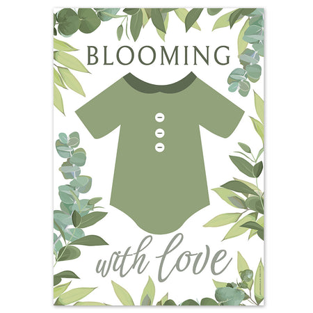 Botanical Baby Shower Blooming with Love Poster - A3