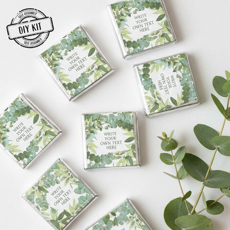 Botanical Leaves Personalised Square Chocolates - Pack of 16