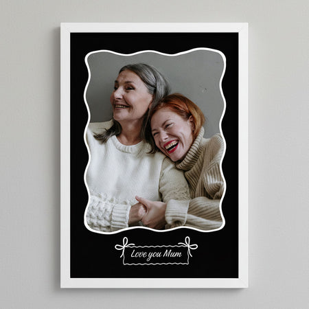 Monochrome Bow Personalised Photo Poster - A3