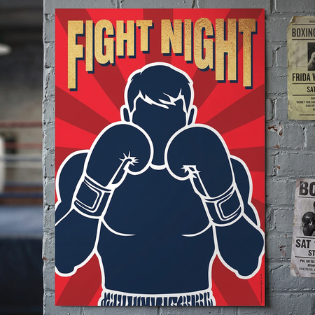 Fight Night Boxing Poster - A3