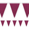 Burgundy Fabric Pennant Bunting - 24 Flags - 8m