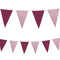 Burgundy & Dusky Pink Fabric Bunting - 8m