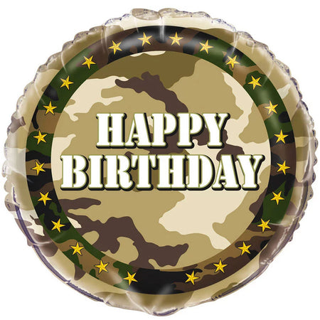 Army Camo Happy Birthday Foil Balloon - 18