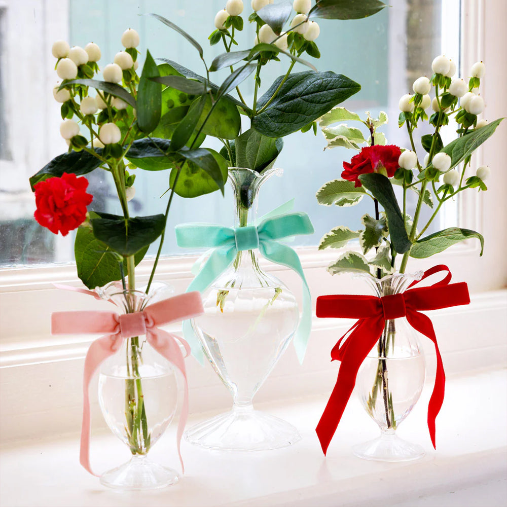 Red Velvet Bows - Pack of 8