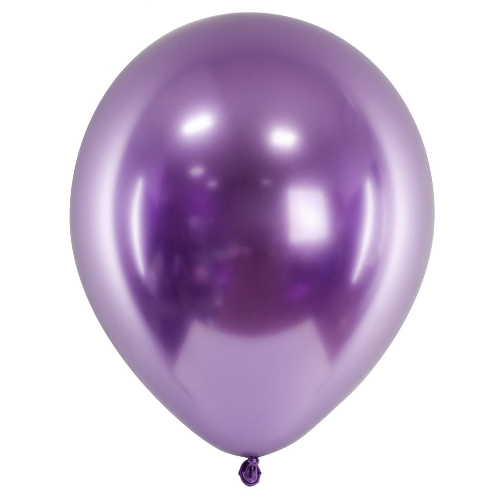 Purple Chrome Metallic Latex Balloons - 11" - Pack of 10