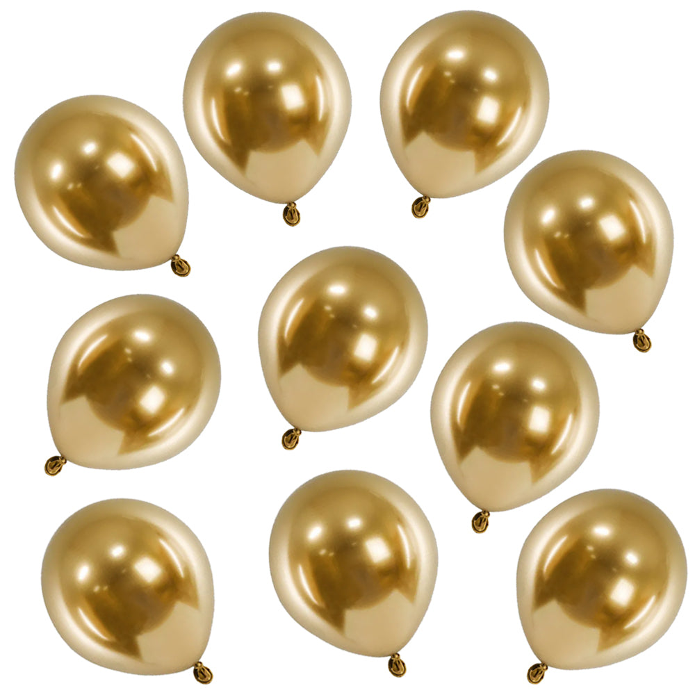 Gold Metallic Mini Latex Balloons - 5" - Pack of 10