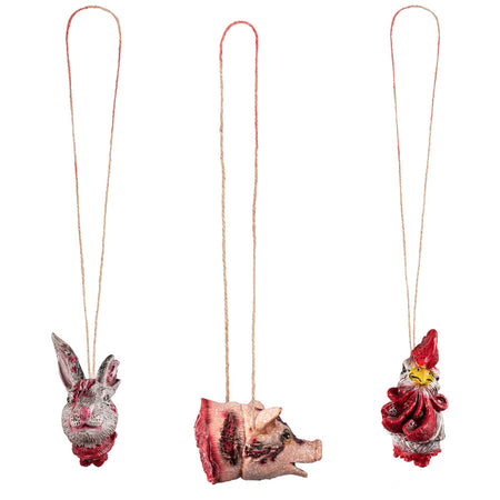 Chopped Animal Heads Hanging Props - 3 Assorted Designs - Each