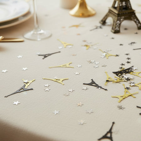 Eiffel Tower Confetti Black, Gold and Silver - 14g