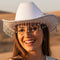 White Cowboy Hat with Diamante Fringe