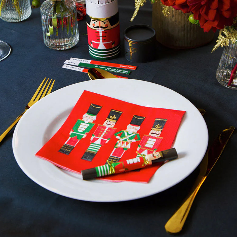 Nutcracker Christmas Mini Saucer Crackers - 13cm - Pack of 8