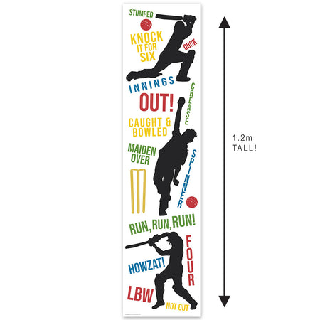 Cricket Silhouettes and Words Portrait Banner - 30cm x 120cm