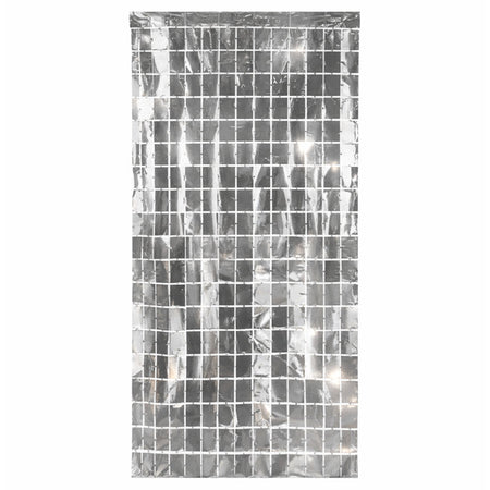 Silver Metallic Square Party Backdrop - 2m