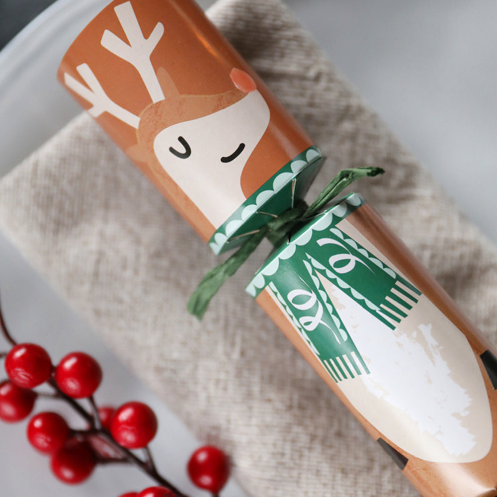 100 x Christmas Crackers Eco-Friendly Santa & Reindeer - 10" - Bulk Pack
