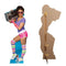 80's Neon Boombox Girl Cardboard Cutout - 1.77m
