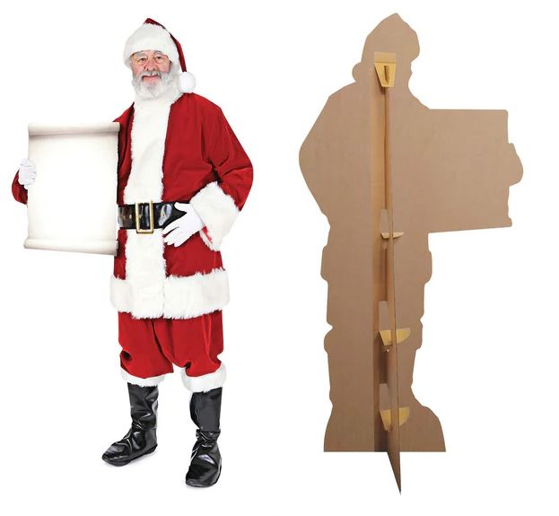 Santa Claus With Small Sign Lifesize Cardboard Cutout - 1.8m