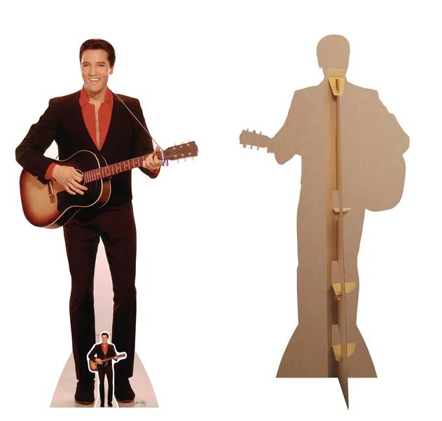 Elvis Red Shirt and Guitar Lifesize Cardboard Cutout - 1.8m