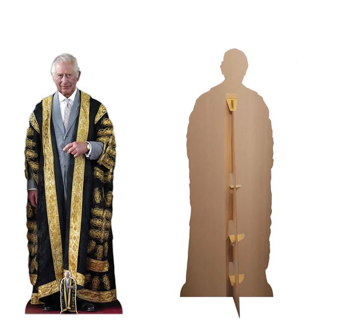 King Charles III Gold Lifesize Cardboard Cutout with Free Mini Cutout - 1.79m