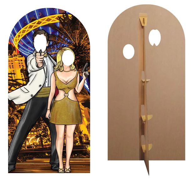 Black and Gold Secret Agent Stand-In Cardboard Cutout - 1.93m