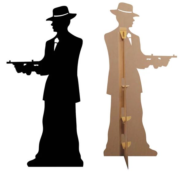 Gangster Silhouette Lifesize Cardboard Cutout - 1.85m