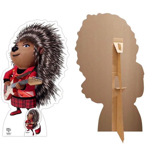 Ash Porcupine Sing 2 Lifesize Cardboard Cutout with Mini Cutout - 83cm x 49cm
