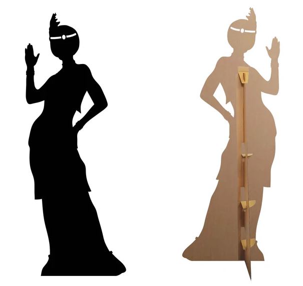 Flapper Girl Silhouette Cardboard Cutout - 1.7m