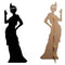 Flapper Girl Silhouette Cardboard Cutout - 1.7m