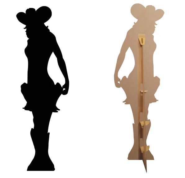 Cowgirl Silhouette Cardboard Cutout - 1.75m