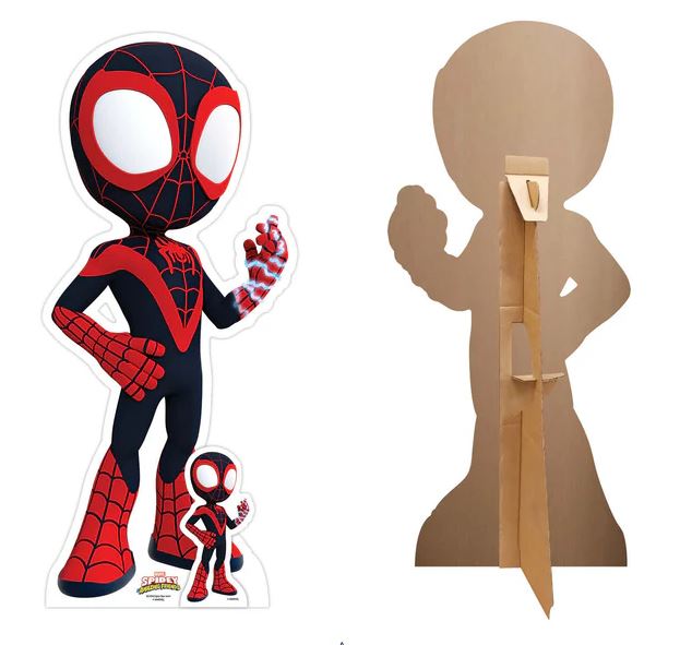 Spin Miles Morales Lifesize Cardboard Cutout With FREE Mini Table Cutout - 92cm