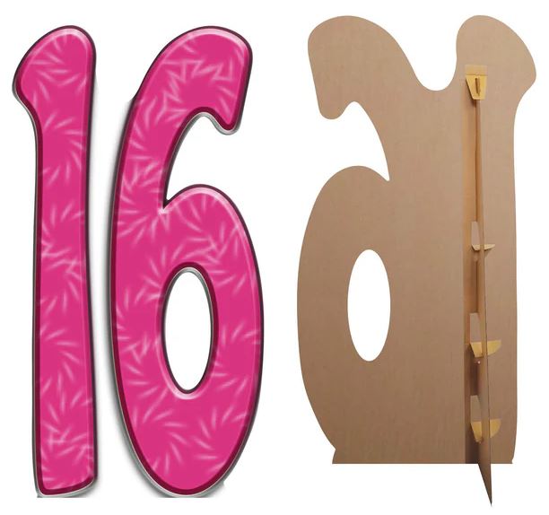 Number 16 Cardboard Cutout - 1.71m