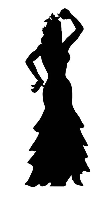 Flamenco Dancer Silhouette Cardboard Cutout - 1.84m