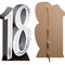 Number 18 Silver Cardboard Cutout - 1.7m
