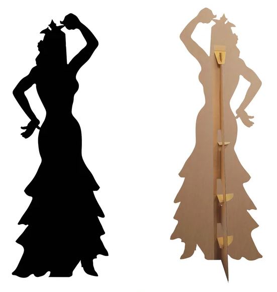 Flamenco Dancer Silhouette Cardboard Cutout - 1.84m