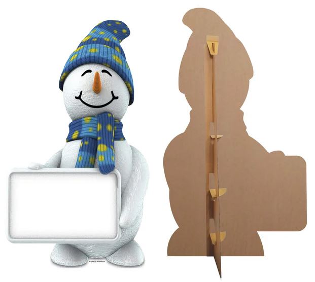 Snowman with Sign Cardboard Cutout - 1.83m