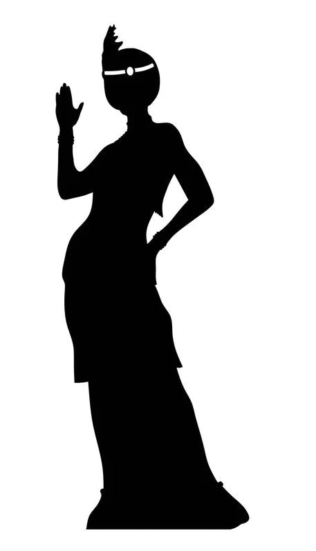 Flapper Girl Silhouette Cardboard Cutout - 1.7m