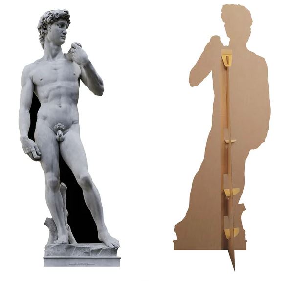 Michelangelo's David Lifesize Cardboard Cutout - 1.86m
