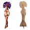 Carnival Purple Peacock Babe Cardboard Cutout - 1.94m