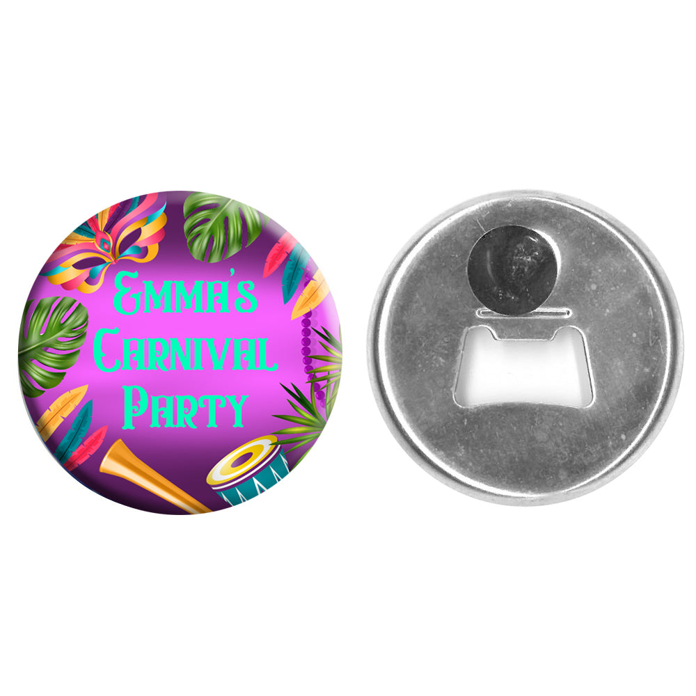 Personalised Bottle Opener Magnet - Carnival - 58mm