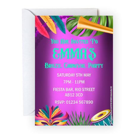 Carnival Personalised Invites - Pack of 16